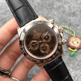 Picture of Rolex Daytona Series Tea Brown Face Rose Gold Shell Black Belt 40mm _SKU0906182326091455